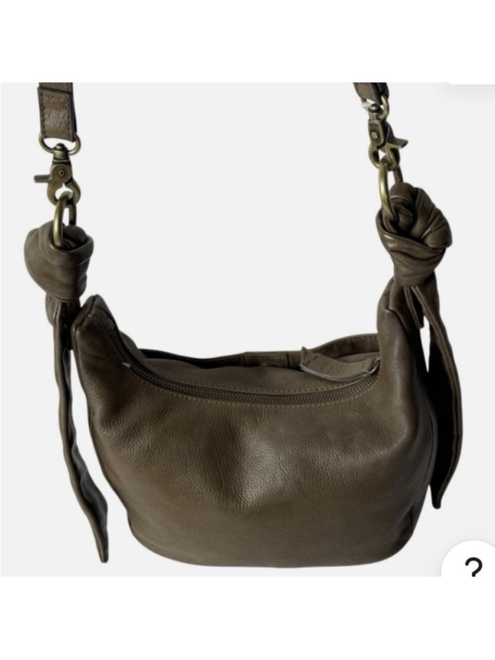 Frye Olive Leather Knotted Strap Shoulder Bag Nora